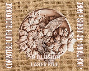 HUMMINGBIRD 3d illusion & laser-ready files 3DWave.us
